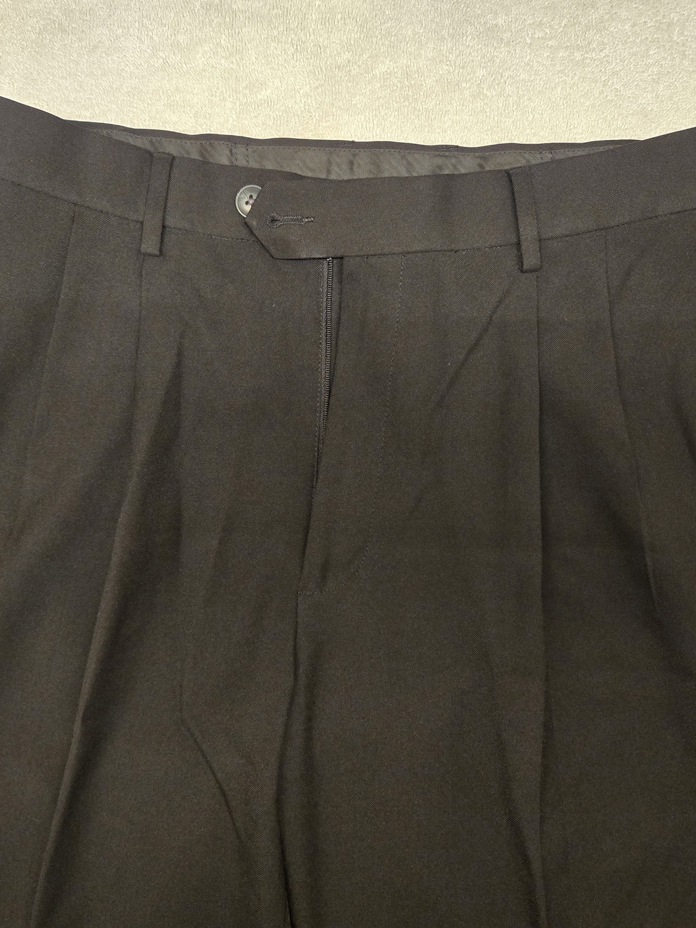 Haggar Eclo Stria Pleated Front Men's Black Dress Pants